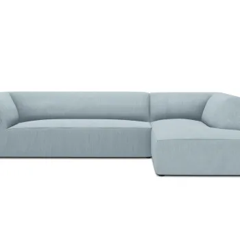 Coltar stanga 4 locuri, Ruby, Micadoni Home, BL, 273x180x69 cm, velur, albastru deschis imagine