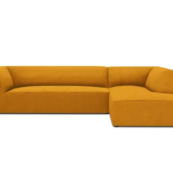 Coltar stanga 4 locuri, Ruby, Micadoni Home, BL, 273x180x69 cm, velur, galben imagine