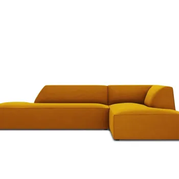 Coltar stanga 4 locuri, Ruby, Micadoni Home, BL, fara cotiera, 273x180x69 cm, catifea, galben imagine