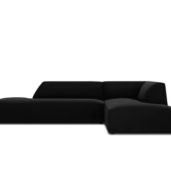 Coltar stanga 4 locuri, Ruby, Micadoni Home, BL, fara cotiera, 273x180x69 cm, catifea, negru imagine