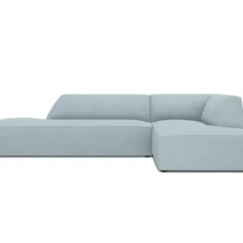 Coltar stanga 4 locuri, Ruby, Micadoni Home, BL, fara cotiera, 273x180x69 cm, velur, albastru deschis imagine