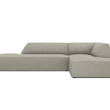 Coltar stanga 4 locuri, Ruby, Micadoni Home, BL, fara cotiera, 273x180x69 cm, velur, gri deschis imagine