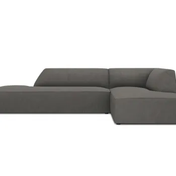 Coltar stanga 4 locuri, Ruby, Micadoni Home, BL, fara cotiera, 273x180x69 cm, velur, gri inchis imagine