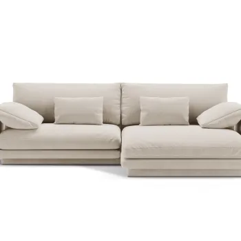 Coltar stanga 4 locuri, Torino-184, Micadoni Home, 250x170x83 cm, catifea, ecru imagine