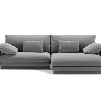 Coltar stanga 4 locuri, Torino-184, Micadoni Home, 250x170x83 cm, catifea, gri deschis imagine