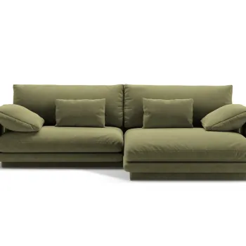 Coltar stanga 4 locuri, Torino-184, Micadoni Home, 250x170x83 cm, catifea, verde deschis imagine