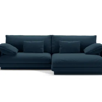 Coltar stanga 4 locuri, Torino-211, Micadoni Home, 250x170x83 cm, tesatura structurata chenille, albastru navy imagine