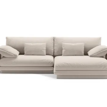 Coltar stanga 4 locuri, Torino-211, Micadoni Home, 250x170x83 cm, tesatura structurata chenille, bej deschis imagine