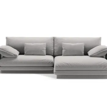 Coltar stanga 4 locuri, Torino-211, Micadoni Home, 250x170x83 cm, tesatura structurata chenille, gri deschis imagine