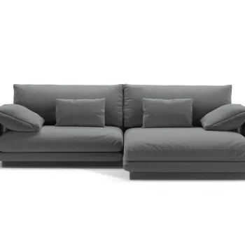 Coltar stanga 4 locuri, Torino-211, Micadoni Home, 250x170x83 cm, tesatura structurata chenille, gri inchis imagine