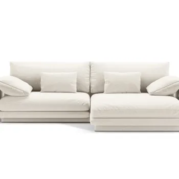 Coltar stanga 4 locuri, Torino-211, Micadoni Home, 250x170x83 cm, tesatura structurata chenille, ivoriu imagine