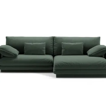 Coltar stanga 4 locuri, Torino-211, Micadoni Home, 250x170x83 cm, tesatura structurata chenille, verde muschi imagine