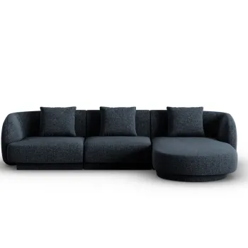 Coltar stanga 4 locuri, Tulum, Cosmopolitan Design, 255x156x70 cm, tesatura chenille, albastru regal imagine