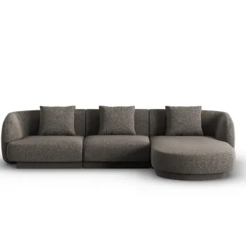 Coltar stanga 4 locuri, Tulum, Cosmopolitan Design, 255x156x70 cm, tesatura chenille, gri imagine