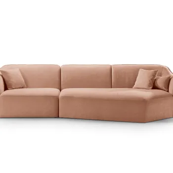 Coltar stanga 5 locuri, Hailey, Micadoni Home, 292x138x79 cm, tesatura boucle, galben mustar imagine