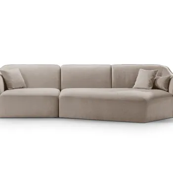 Coltar stanga 5 locuri, Hailey, Micadoni Home, 292x138x79 cm, tesatura boucle, verde menta imagine