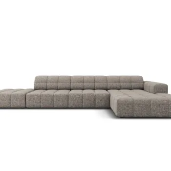 Coltar stanga 5 locuri, Jennifer-140, Micadoni Home, 341x166x70 cm, tesatura chenille din poliester, gri imagine