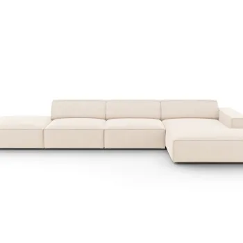 Coltar stanga 5 locuri, Jodie, Micadoni Home, BL, fara cotiera, 341x166x70 cm, catifea, bej deschis imagine