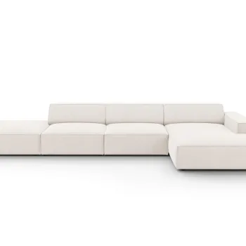 Coltar stanga 5 locuri, Jodie, Micadoni Home, BL, fara cotiera, 341x166x70 cm, poliester, bej deschis imagine