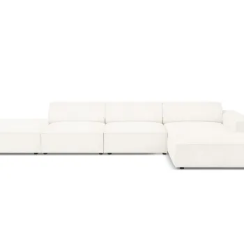 Coltar stanga 5 locuri, Jodie, Micadoni Home, BL, fara cotiera, 341x166x70 cm, poliester Boucle, bej imagine