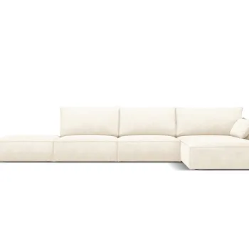 Coltar stanga 5 locuri, Kaelle, Micadoni Home, BL, fara cotiera, 364x171x85 cm, poliester chenille, bej deschis imagine