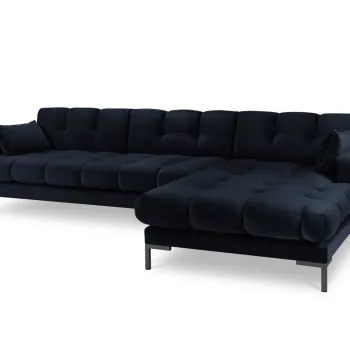 Coltar stanga 5 locuri, Mamaia, Micadoni Home, BL, 293x185x75 cm, catifea, albastru inchis imagine