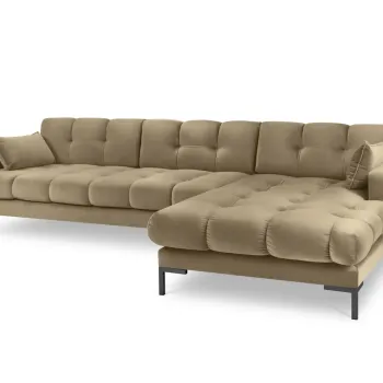 Coltar stanga 5 locuri, Mamaia, Micadoni Home, BL, 293x185x75 cm, catifea, bej imagine