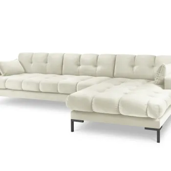 Coltar stanga 5 locuri, Mamaia, Micadoni Home, BL, 293x185x75 cm, catifea, bej deschis imagine