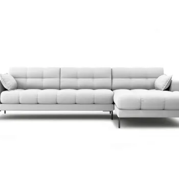 Coltar stanga 5 locuri, Mamaia, Micadoni Home, BL, 293x185x75 cm, tesatura tip twill, gri deschis imagine