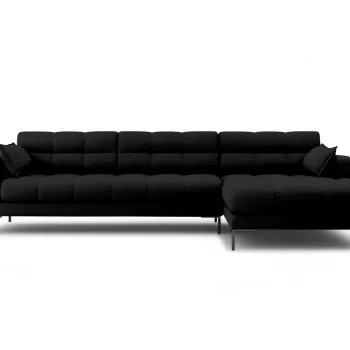 Coltar stanga 5 locuri, Mamaia, Micadoni Home, BL, 293x185x75 cm, tesatura tip twill, negru imagine