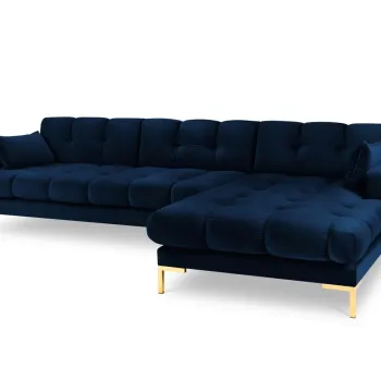 Coltar stanga 5 locuri, Mamaia, Micadoni Home, GL, 293x185x75 cm, catifea, albastru regal imagine