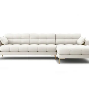 Coltar stanga 5 locuri, Mamaia, Micadoni Home, GL, 293x185x75 cm, tesatura tip twill, bej deschis imagine