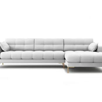 Coltar stanga 5 locuri, Mamaia, Micadoni Home, GL, 293x185x75 cm, tesatura tip twill, gri deschis imagine