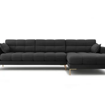 Coltar stanga 5 locuri, Mamaia, Micadoni Home, GL, 293x185x75 cm, tesatura tip twill, gri inchis imagine