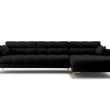 Coltar stanga 5 locuri, Mamaia, Micadoni Home, GL, 293x185x75 cm, tesatura tip twill, negru imagine