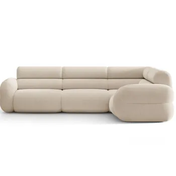 Coltar stanga 5 locuri, Neo, Micadoni Home, 295x210x83 cm, tesatura Boucle, bej imagine
