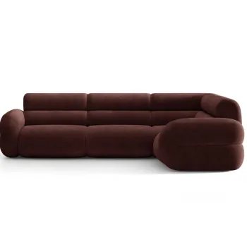 Coltar stanga 5 locuri, Neo, Micadoni Home, 295x210x83 cm, tesatura Chenille, maro cherrywood imagine