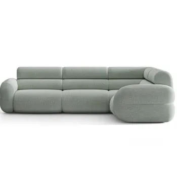 Coltar stanga 5 locuri, Neo, Micadoni Home, 295x210x83 cm, tesatura Chenille Silencio, albastru muted imagine