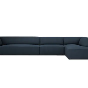 Coltar stanga 5 locuri, Ruby, Micadoni Home, BL, 366x180x69 cm, poliester, albastru navy imagine