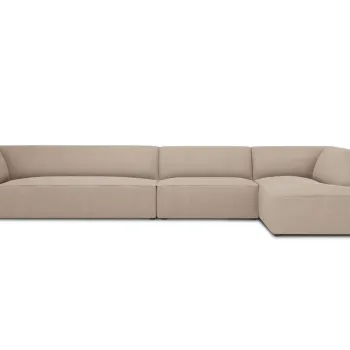 Coltar stanga 5 locuri, Ruby, Micadoni Home, BL, 366x180x69 cm, poliester, bej inchis imagine