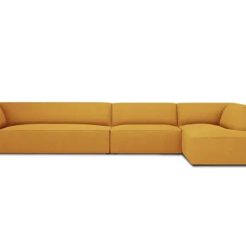 Coltar stanga 5 locuri, Ruby, Micadoni Home, BL, 366x180x69 cm, poliester, galben imagine