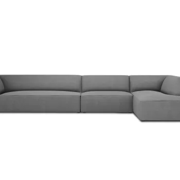 Coltar stanga 5 locuri, Ruby, Micadoni Home, BL, 366x180x69 cm, poliester, gri imagine