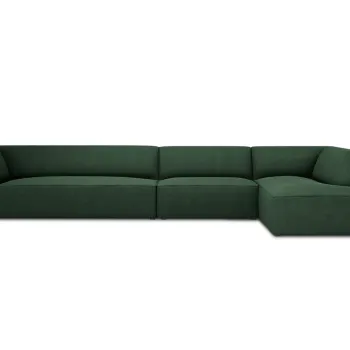 Coltar stanga 5 locuri, Ruby, Micadoni Home, BL, 366x180x69 cm, poliester, verde imagine