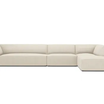 Coltar stanga 5 locuri, Ruby, Micadoni Home, BL, 366x180x69 cm, velur, bej deschis imagine