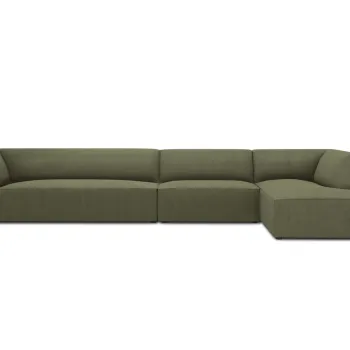 Coltar stanga 5 locuri, Ruby, Micadoni Home, BL, 366x180x69 cm, velur, verde imagine
