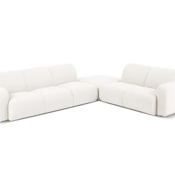 Coltar stanga 6 locuri, Molino-101, Micadoni Home, 315x250x72 cm, tesatura boucle, alb imagine