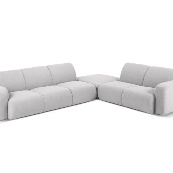 Coltar stanga 6 locuri, Molino-101, Micadoni Home, 315x250x72 cm, tesatura boucle, gri deschis imagine