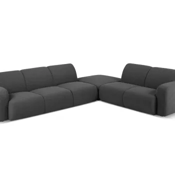 Coltar stanga 6 locuri, Molino-101, Micadoni Home, 315x250x72 cm, tesatura boucle, gri inchis imagine