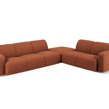 Coltar stanga 6 locuri, Molino-101, Micadoni Home, 315x250x72 cm, tesatura boucle, maro imagine