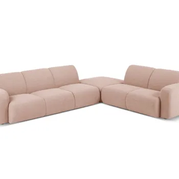 Coltar stanga 6 locuri, Molino-101, Micadoni Home, 315x250x72 cm, tesatura boucle, roz pudra imagine